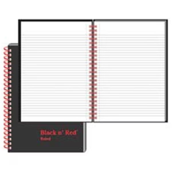 Black nft. Red-John Dickinson Wirebound Book- Ruled- 70 Sheets- 8-.25in.x5-.88in.- BK-RD, Workstationpro, Mfr#: TH1887574