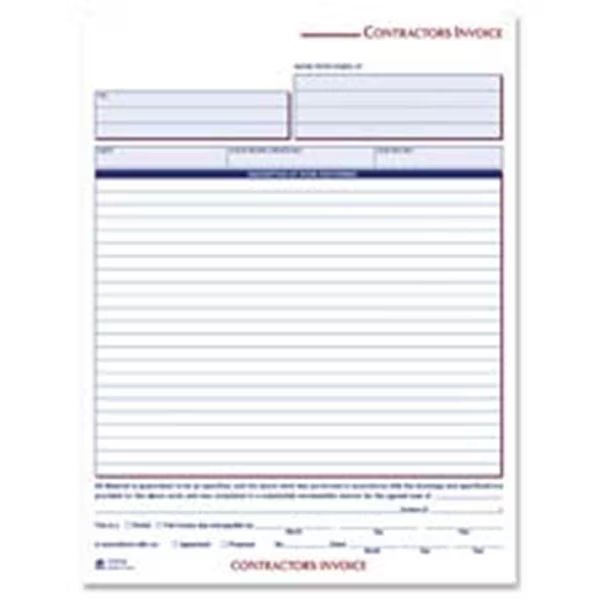Contractors Invoice- 3-Part- Crbnls- 8-.38in.x11-.44in.- 50St-BK- WE, Adams Business Forms, Mfr#: AD463102