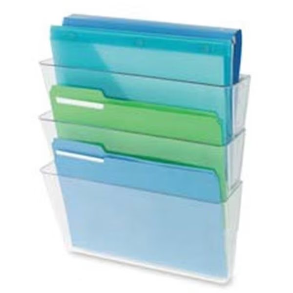 Deflect-O Corporation DEF73602RT Wall Pocket System- 3-Letter Pockets- 13in.x4in.x14in.- Smoke, Deflecto, Mfr#: DEF73602RT