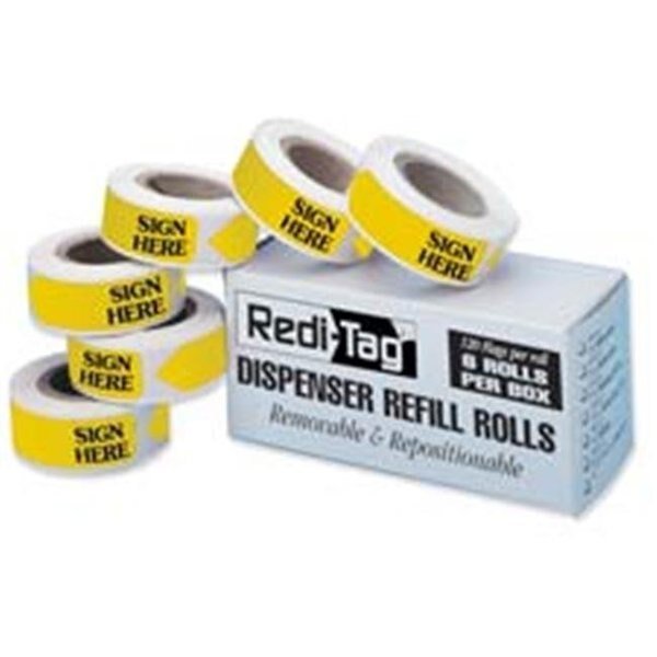 Redi-Tag Corporation RTG91002 Sign Here Tag Refill- .56in.x1-.88in.- Red, Redi-Tag, Mfr#: RTG91002