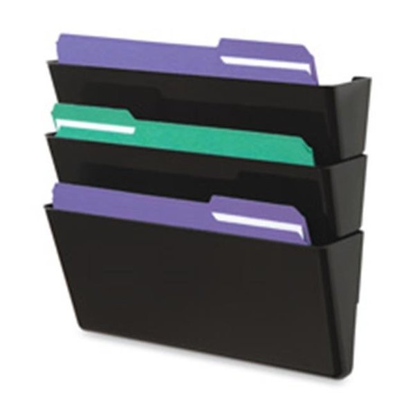 Deflect-O Corporation DEF93604 Wall Files- 3-Pocket- Letterr- 13in.x4in.x19in.- Black, Deflecto, Mfr#: DEF93604