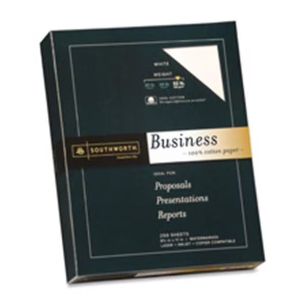 mpany Business Paper- Heavyweight- 32 lb.- 8-.50in.x11in.- 2- White, Southworth, Mfr#: SO463294