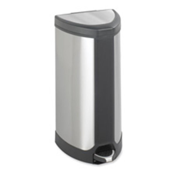 Step-On Receptacle- 10 Gal- 14in.x14in.x27in.- Stainless, Pinpoint, Mfr#: PI1894871