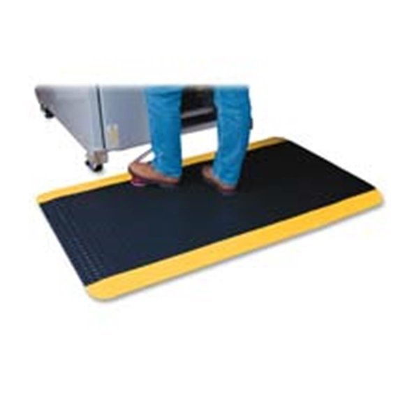 Anti-Fatigue Mat- Beveled Edge- 3ft.x5ft.- Yellow Border- Black, Dwellingdesigns, Mfr#: DW1625134