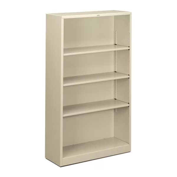 HONS60ABCL 4 Shelf Metal Bookcase 34.5 in. W x 12.63 in. D x 59 in. H Putty, The Hon Co, Mfr#: HS60ABC.L