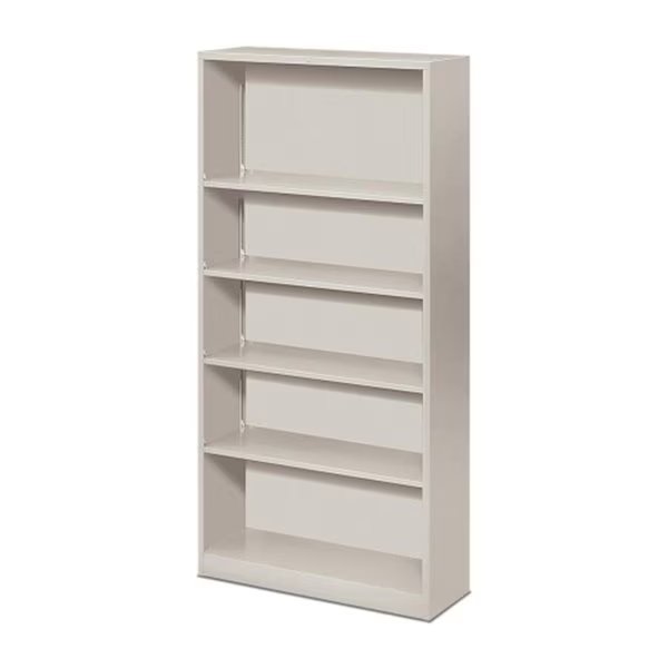 5 Shelf Metal Bookcase 34.5 in. W x 12.63 in. D x 71 in. Light Gray, The Hon Co, Mfr#: HONS72ABCQ