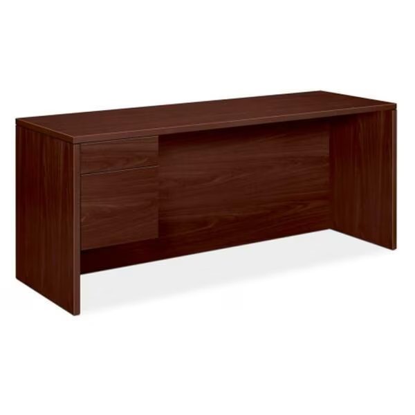 HON10546LNN Left Pedestal Credenza 72 in. x 24 in. x 29.5 in. Mahogany, The Hon Co, Mfr#: H10546L.NN