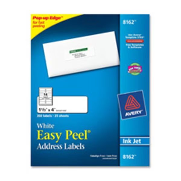 Inkjet Labels, Mailing, 1 in. x 4 in. 500-PK, White, The Workstation, Mfr#: TH127529
