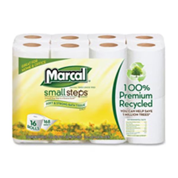Paper Mills, Inc Bath Tissue, 2-Ply, 168 Sheets-Roll, 96 Rolls-CT, White, Marcal, Mfr#: MA464112