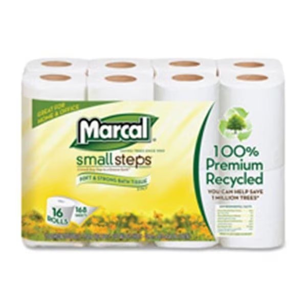 Marcal Paper Mills; Inc MRC16466CT Bath Tissue; 2-Ply; 168 Sheets-Roll; 96 Rolls-CT; White, Marcal Paper Mills,, Mfr#: MRC16466CT