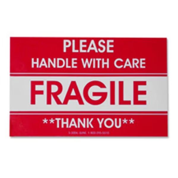 Shipping Label, Fragile, 3 in. x 5 in., 500-RL, Red-White, Tatco, Mfr#: TA464258