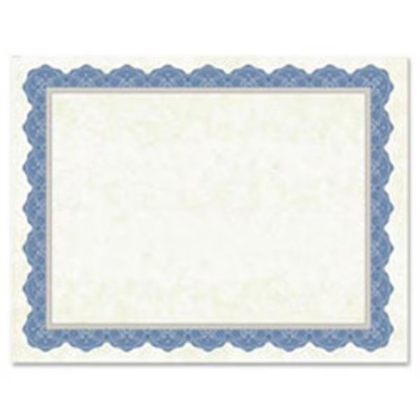 Geographics GEO47849 Drama Blue Border Blank Certificates; 15 Per Pack, Geographics, Mfr#: GEO47849