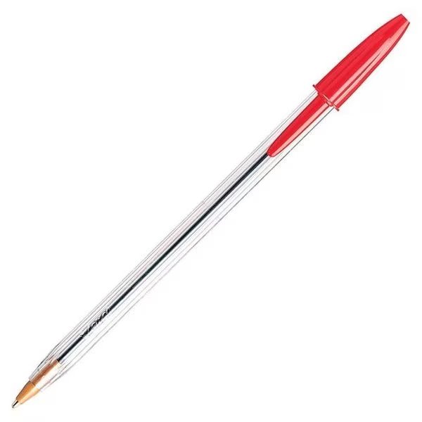 BIC 027229 Cristal Stick Ballpoint Pen; Medium Tip; Red; Pack - 12, Bic, Mfr#: 27229