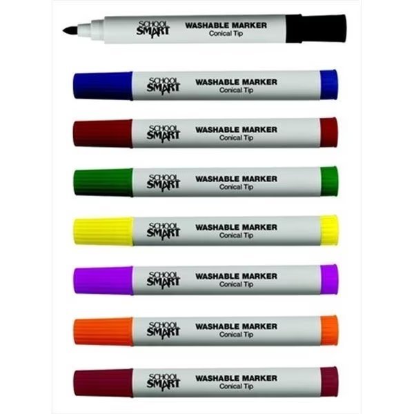 School Smart 085116 Non-Toxic Quick Dry Washable Marker; Pack - 8, School Smart, Mfr#: 85116