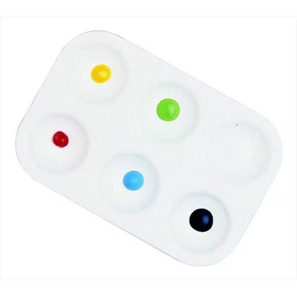 School Smart 085855 Paint-Rite Tray With 6 Wells; White - Pack Of 12, School Smart, Mfr#: 85855