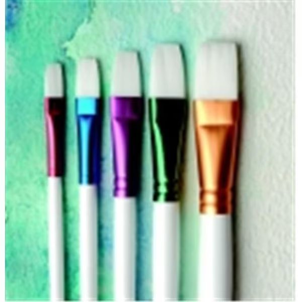 Sax True Flow Flat Spectrum White Taklon Watercolor Paint Brush Set - Assorted Size; White; Set - 5, Sax, Mfr#: 462653