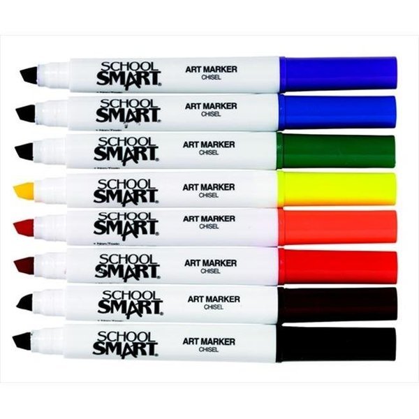 School Smart 086409 Non-Toxic Watercolor Marker; Chisel Tip; Assorted Colors; Pack 8, School Smart, Mfr#: 86409