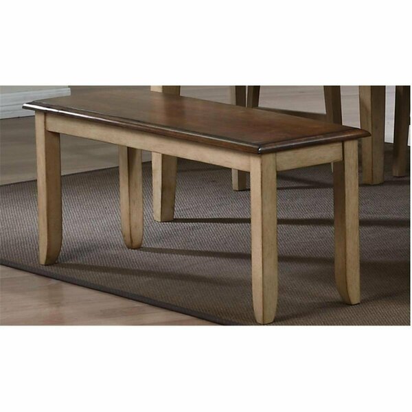 Brook Bench in Wheat with Pecan Seat, Sunset Trading, Mfr#: DLU-BR-BENCH-PW-RTA