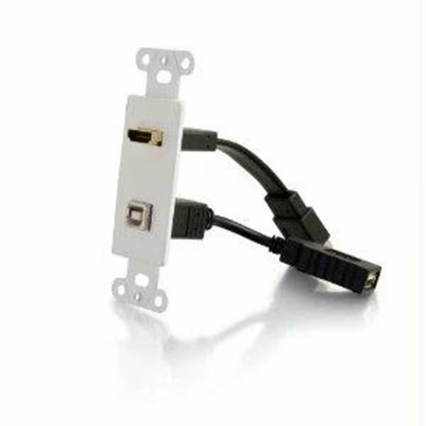 Hdmi And Usb Pass-through Decora Style Wall Plate - White -, Cb Distributing, Mfr#: ST131823