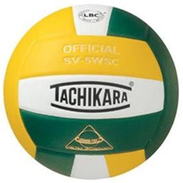 Tachikara SV5WSC.GDW Sensi-Tec Composite High Performance Volleyball - Gold-White-Dark Green, Tachikara, Mfr#: SV5WSC.GDW