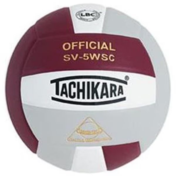 Tachikara SV5WSC.CWSL Sensi-Tec Composite High Performance Volleyball - Cardinal-White-Silver Gray, Tachikara, Mfr#: SV5WSC.CWSL