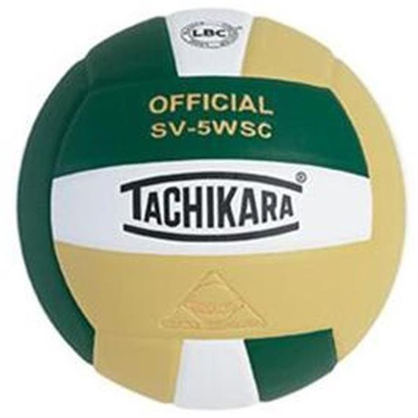 Tachikara SV5WSC.DGWVG Sensi-Tec Composite High Performance Volleyball - Dark Green-White-Vintage Gold, Tachikara, Mfr#: SV5WSC.DGWVG