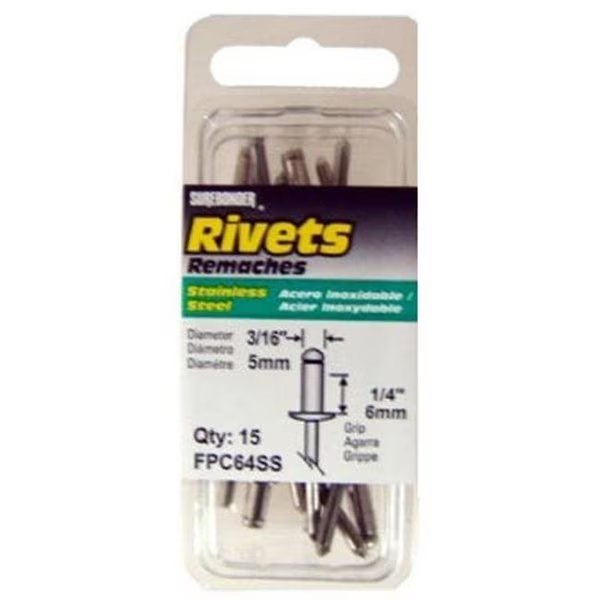 FPC FPC64SS Surebonder 15 Pack Medium Stainless Steel Rivet, Fpc, Mfr#: 652511