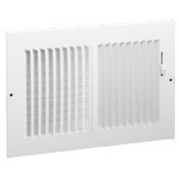 382W10X6 White 2 Way Sidewall Register; 10x6 in, Swivel, Mfr#: SW564560
