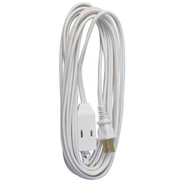 Master Electrician 09414ME 16-2 White Extension Cord - 15 ft., Master Electronics, Mfr#: 765701