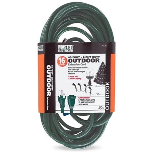 Master Electrician 02356-05ME 16-3 Green Extension Cord - 40 ft., Master Electronics, Mfr#: 765263