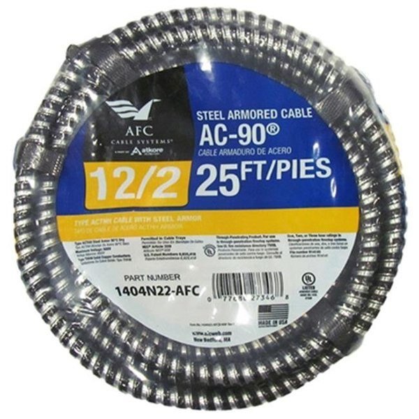 AFC Cable Systems 1404N22-AFC 25 ft. 12-2 ACT Armored Cable; Steel Jacket, Afc Cable Systems, Mfr#: 536797
