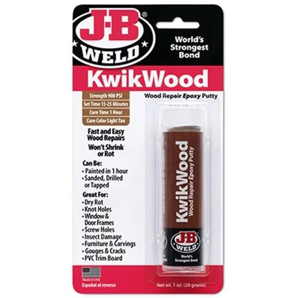 JB Weld 8257 Kwik Wood Hand Mixable Epoxy Putty, J-B Weld, Mfr#: 128002