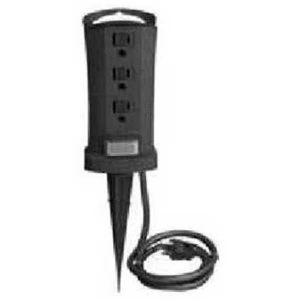 Master Electrician SP-049 Green 3 Outlet Power Stake, Master Electronics, Mfr#: 140743