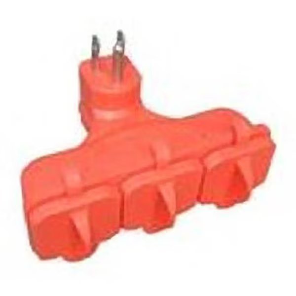 Master Electrician KAB-3FLU-ORG Orange 3 Outlet Heavy Duty Grounded Outdoor Adapter, Master Electronics, Mfr#: 128111