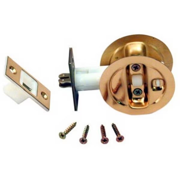 L E Johnson 15213PK1 Brass Pocket Door Privacy Lock, L E Johnson, Mfr#: 384107