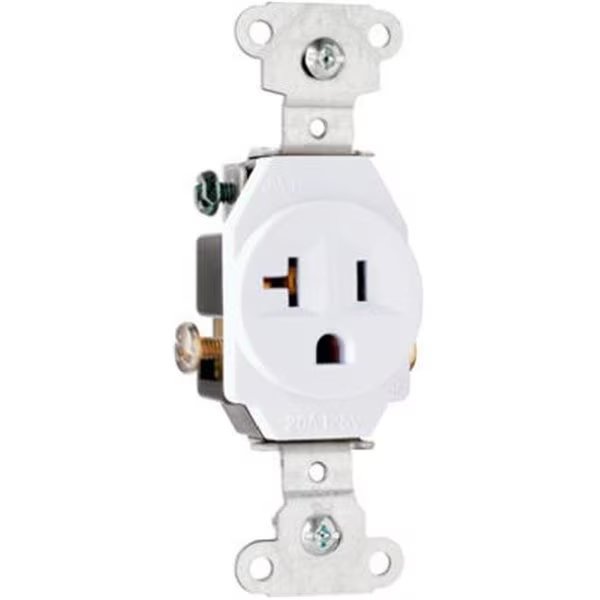 5351WCC8 20A 125V 2 Pole; 3 Wire Grounding Heavy Duty Single Outlet; White, Nextgen, Mfr#: NE570287