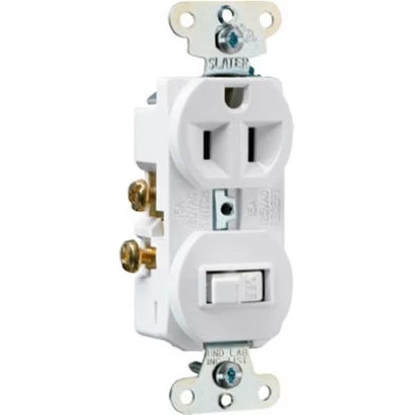 691WCC6 15A 120V Single Pole Combination Switch & Outlet; White, Nextgen, Mfr#: NE601519