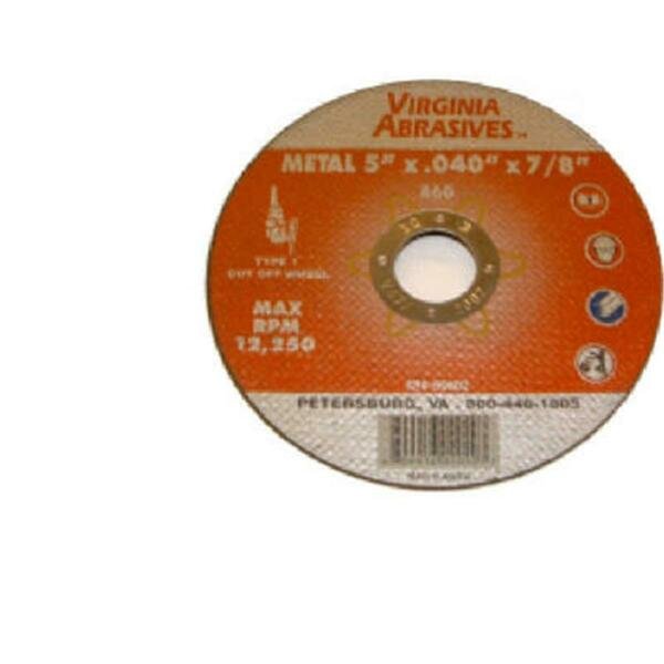 424-59002 5 x 0.04 x 0.87 in. Metal Ultra Thin Cutting Wheel, Virginia Abrasives, Mfr#: 681512