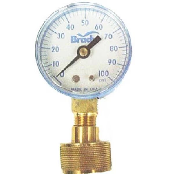 Water Source WSPHG100 100 PSI Water Pressure Test Gauge, Water Source, Mfr#: 405357