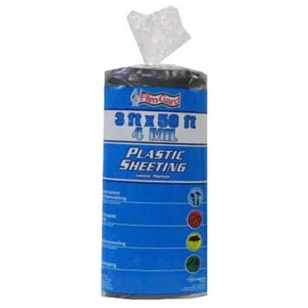 626154 4Mil Black Polyethylene Consumer Sheeting- 3 x 50 ft, Berry Plastics, Mfr#: 490532
