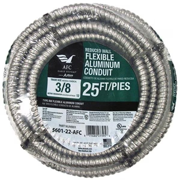 AFC Cable Systems 5601-22-AFC 0.38 in. x 25 ft. Reduced Flex Wall Aluminum Conduit, Afc Cable Systems, Mfr#: 568046