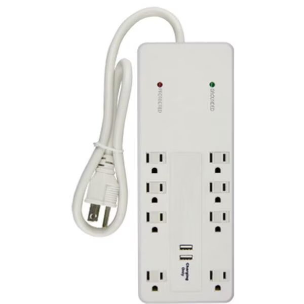 8 Outlet Protector- White, Master Electronics, Mfr#: 201678