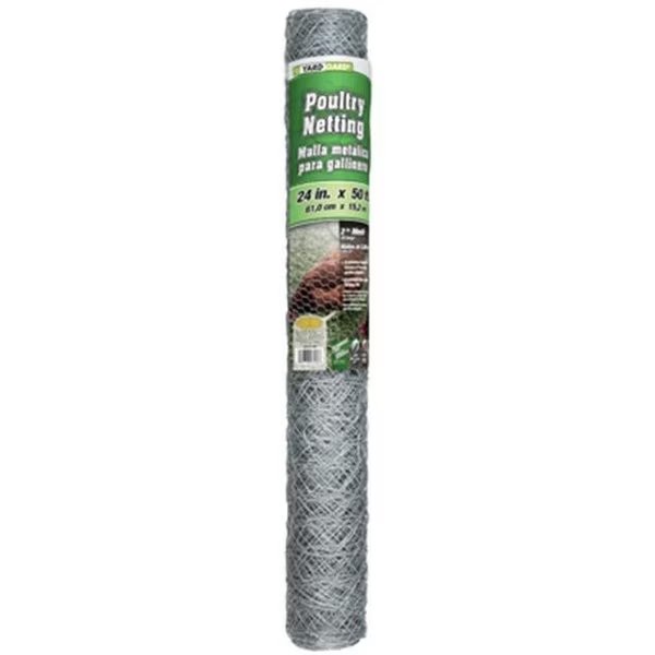 Midwest Air 308474B 24 in. x 50 ft. 2 in. Mesh Galvanized Poultry Net, Midwest Airlines, Mfr#: 493582