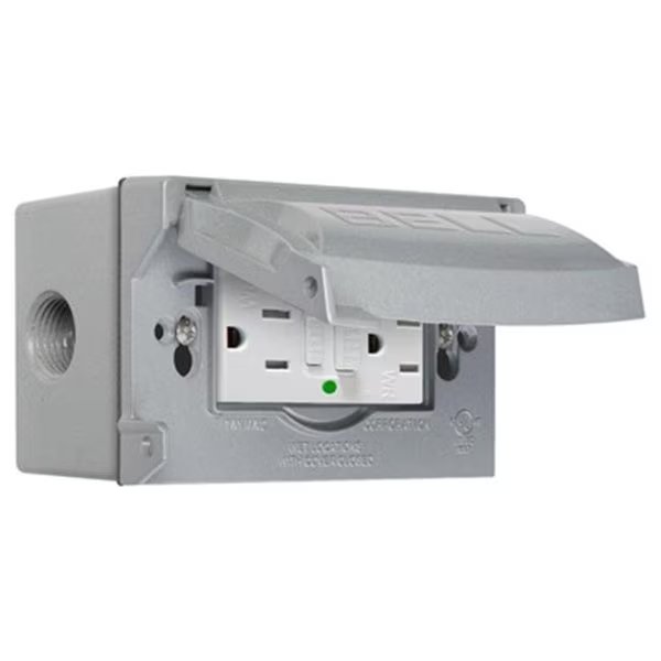 15a Gray Ground Fault Circuit Interrupter Outlet Kit, Captain Cold, Mfr#: CA604277