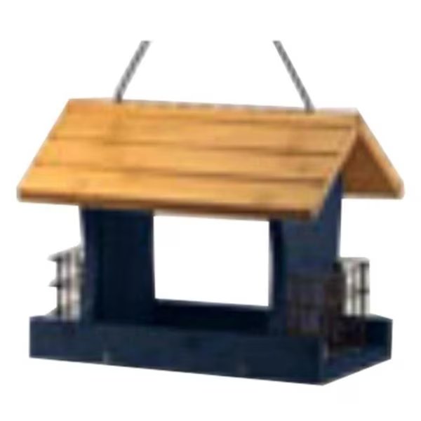 Warren Distribution 208970 12 in. Wood Bird Feeder; Blue, Warren Distribution, Mfr#: 208970