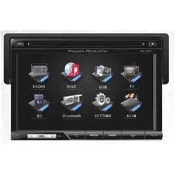 Power Acoustik PD710B 1DIN Touchscreen DVD-MP3 Receiver with Detachable Face USB-SD & Bluetooth Ready, Power Acoustik, Mfr#: PD710B