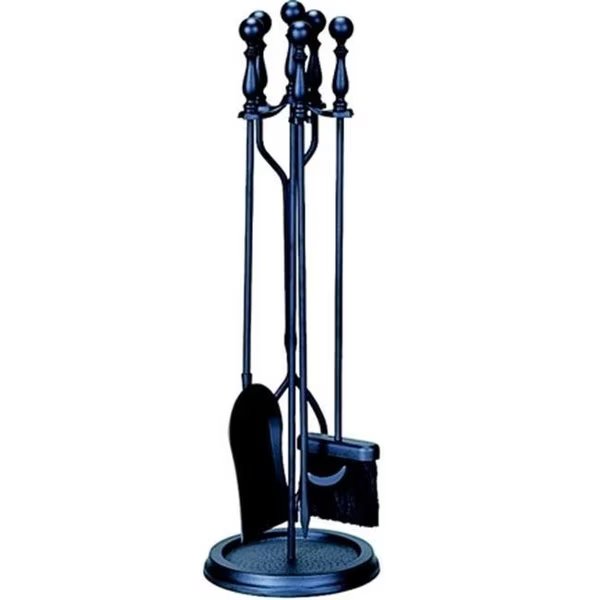 Uniflame F-1625 5 Piece Black Fireset with Ball Handles, Uniflame, Mfr#: F-1625