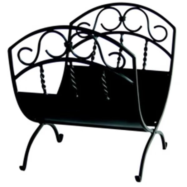 Uniflame W-1035 BLACK WROUGHT IRON LOG RACK WITH SCROLLS, Uniflame, Mfr#: W-1035