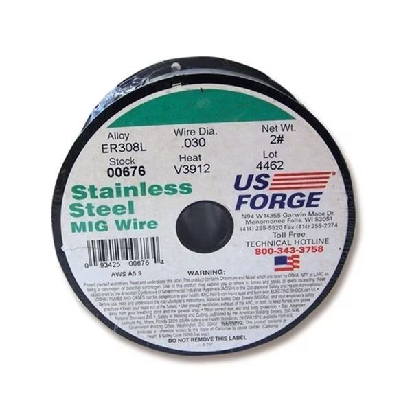 US Forge 676 Welding Stainless Steel MIG Wire; 0.030, Us Forge, Mfr#: 676