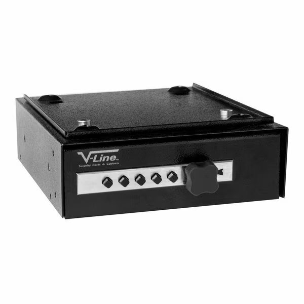 Desk Mate Keyless Security Box with Quick Release Mounting Bracket - Black, V-Line, Mfr#: 2597-S BLK